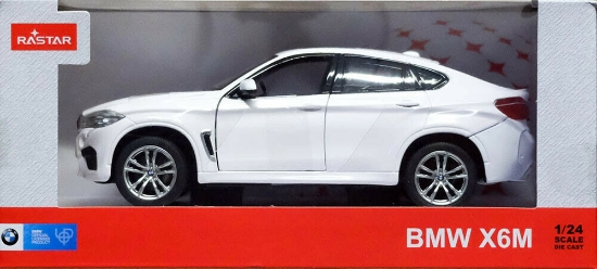 Imagine Mașinuță metalică BMW X6M alb scară 1 la 24