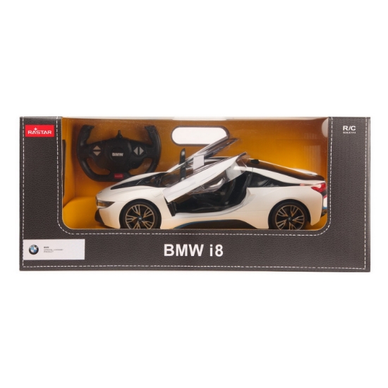Imagine Mașină cu telecomandă BMW i8 alb, scară 1:14