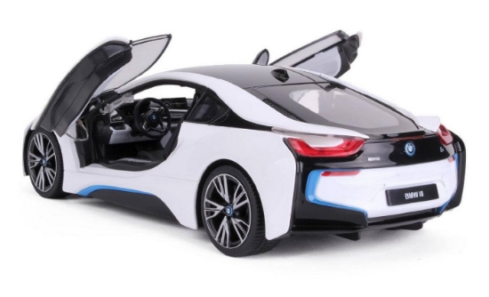 Imagine Mașină cu telecomandă BMW i8 alb, scară 1:14