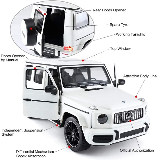 Imagine MASINA CU TELECOMANDA MERCEDES-BENZ G63 ALB SCARA 1 LA 14