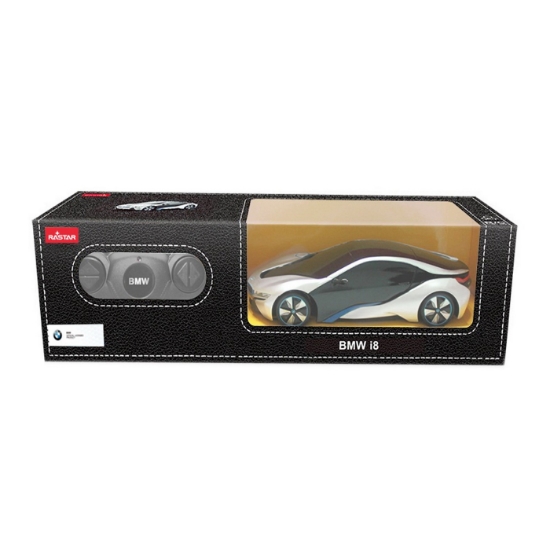 Imagine Mașină cu telecomandă BMW i8 alb, scară 1:24