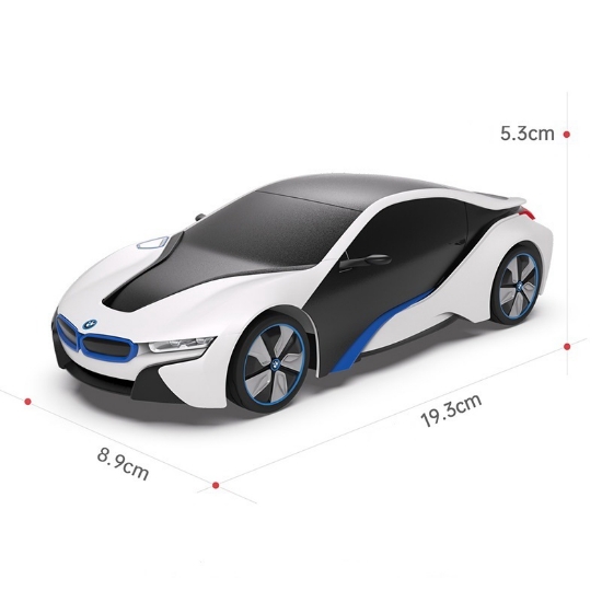 Imagine Mașină cu telecomandă BMW i8 alb, scară 1:24