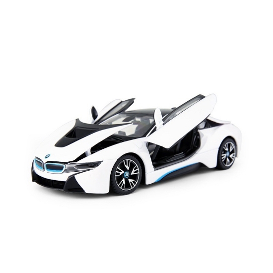 Imagine Mașinuță metalică BMW i8 albă scară 1 la 24