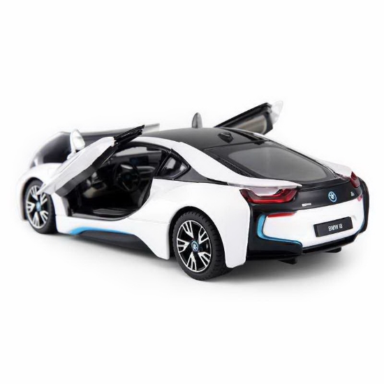 Imagine Mașinuță metalică BMW i8 albă scară 1 la 24