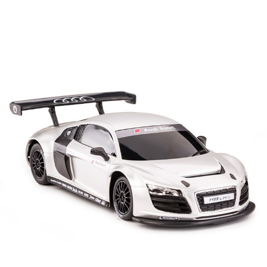 Imagine Mașinuță metalică Audi R8 argintie scară 1 la 24