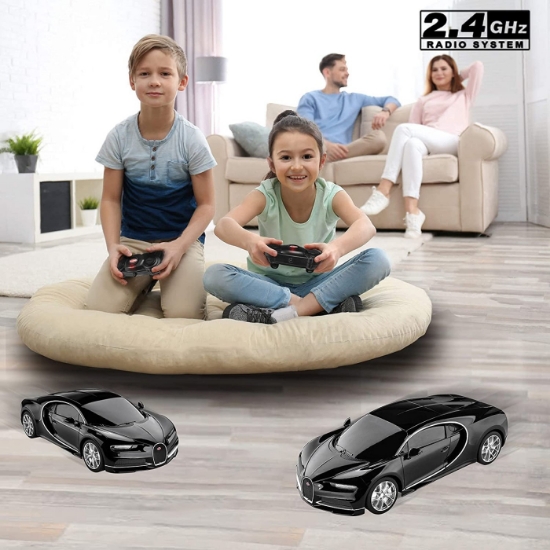 Imagine MASINA CU TELECOMANDA BUGATTI CHIRON NEGRU CU SCARA 1 LA 24