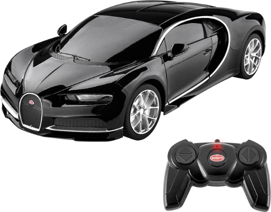 Imagine MASINA CU TELECOMANDA BUGATTI CHIRON NEGRU CU SCARA 1 LA 24
