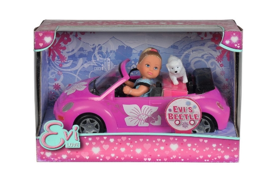 Imagine PAPUSA EVI CU MASINA BEETLE SI CATEL