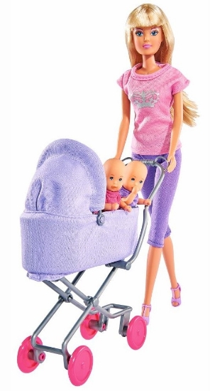 Imagine PAPUSA STEFFI IN PANTALONI CU CARUCIOR SI GEMENI