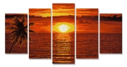 Imagine KIT PICTURA PE NUMERE SCHIPPER APUS IN CARAIBE, 5 TABLOURI