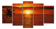 Imagine KIT PICTURA PE NUMERE SCHIPPER APUS IN CARAIBE, 5 TABLOURI