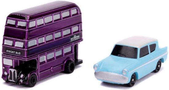 Imagine Harry Potter 2 set 2 mașinuțe The Knight Bus și Ford Anglia 1959