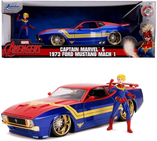 Imagine MASINUTA METALICA CAPTAIN MARVEL 1973 FORD MUSTANG MACH 1 SCARA 1 LA 24
