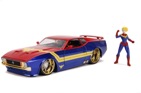 Imagine Mașinuță metalică Captain Marvel 1973 Ford Mustang Mach 1 scară 1 la 24