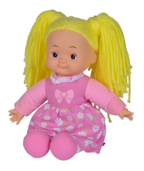 Imagine PAPUSA FLOWER DOLLY DIN MATERIAL TEXTIL 38CM CU PARUL GALBEN