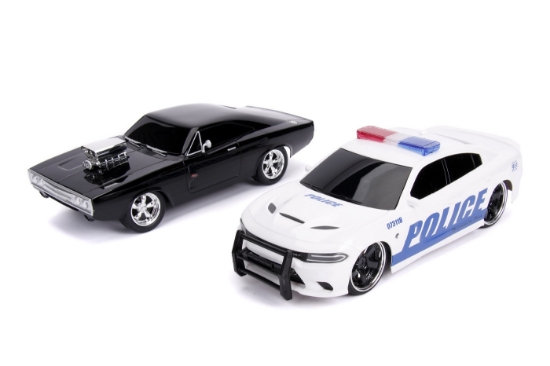 Imagine Set mașinuțe Fast and Furious RC Toyota Supra & Dodge Charger SRT, scară 1:16