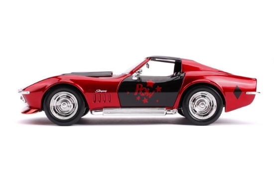 Imagine Mașinuță din metal Harley Quinn 1969 Chevy Corvette scară 1:24