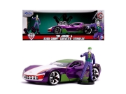 Imagine MASINUTE METALICA CHEVY CORVETTE STINGRAY 2009 SI FIGURINA JOKER SCARA 1:24