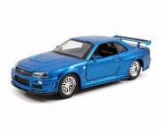 Imagine SET MASINUTE METALICE FAST & FURIOUS BRIAN'S NISSAN SKYLINE GT-R(BNR34) SCARA 1 LA 32