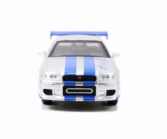 Imagine Set mașinuțe metalice Fast & Furious Brian's Nissan Skyline GT-R (BNR34) scară 1:32
