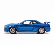 Imagine SET MASINUTE METALICE FAST & FURIOUS BRIAN'S NISSAN SKYLINE GT-R(BNR34) SCARA 1 LA 32