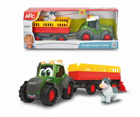 Imagine TRACTORAS CU REMORCA PENTRU ANIMALE CU FIGURINA VACUTA