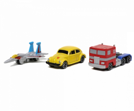 Imagine Transformers set 3 nano mașinuțe metalice 4 cm