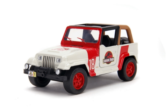 Imagine Jurassic Park Dino mașinuță metalică Jeep Wrangler scara 1:32