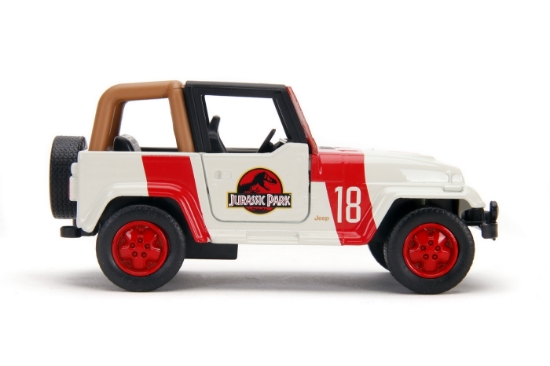 Imagine Jurassic Park Dino mașinuță metalică Jeep Wrangler scara 1:32