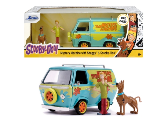 Imagine SCOOBY DOO MYSTERY VAN SET FORMAT DIN DUBITA METALICA SCARA 1:24 SI 2 FIGURINE SCOOBY DOO SI SHAGGY