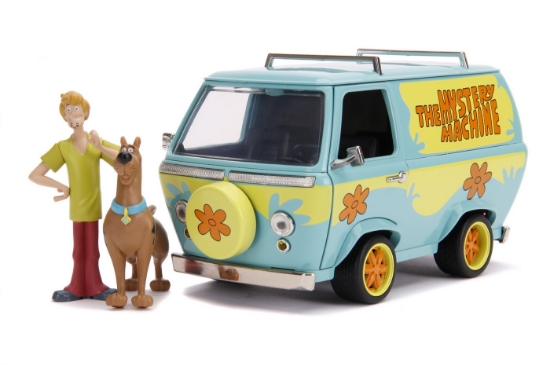 Imagine Scooby Doo Mystery Van set format din dubița metalică scara 1:24 și 2 figurine Scooby Doo și Shaggy