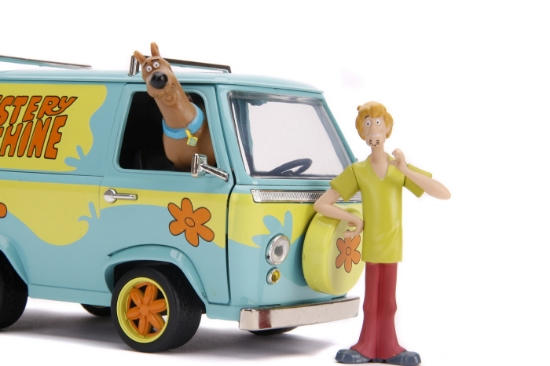 Imagine Scooby Doo Mystery Van set format din dubița metalică scara 1:24 și 2 figurine Scooby Doo și Shaggy