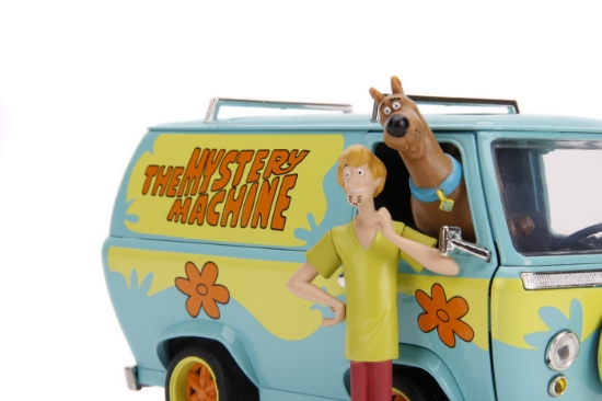 Imagine Scooby Doo Mystery Van set format din dubița metalică scara 1:24 și 2 figurine Scooby Doo și Shaggy