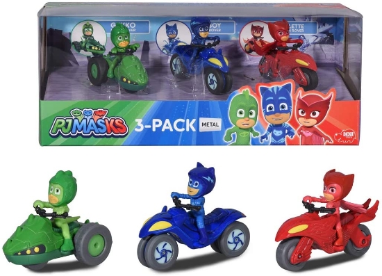 Imagine Eroi în pijamale set 3 motociclete cu figurină scară 1:64