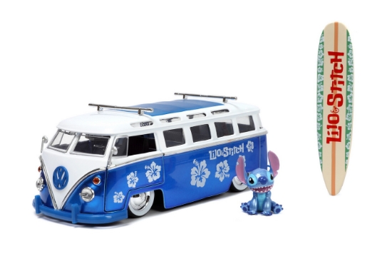 Imagine Jada Autobuz metalic și figurină Stitch scara 1:24