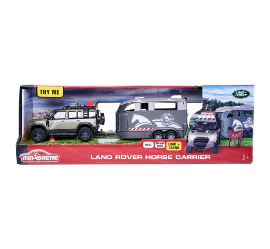 Imagine MAJORETTE LAND ROVER CU REMORCA PENTRU CAI 