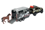 Imagine MAJORETTE LAND ROVER CU REMORCA PENTRU CAI 