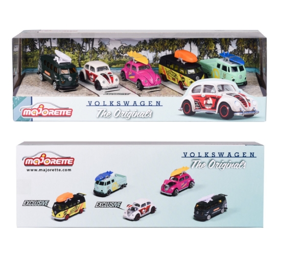 Imagine Majorette set 5 mașinuțe din metal Volkswagen 7.5 cm