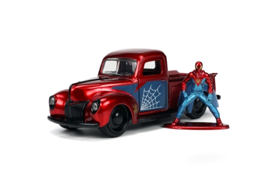 Imagine Jada Marvel set mașinuță metalică Ford Pick Up scară 1:32 și figurină metalică Spider-Man