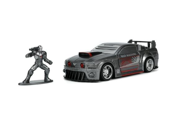 Imagine Jada Marvel Ford Mustang 2006 + War Machine – scară 1:32