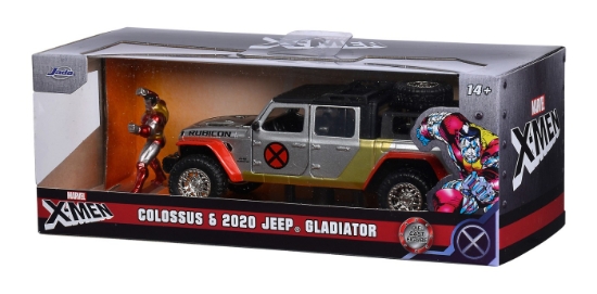 Imagine JADA MARVEL SET MASINUTA METALICA JEEP GLADIATOR SCARA 1:32 SI FIGURINA DIN METAL COLOSSUS