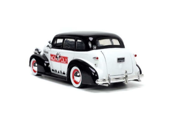 Imagine Jada set mașinuță metalică Chevrolet Master Deluxe 1939 scară 1:24 și figurină Mr. Monopoly