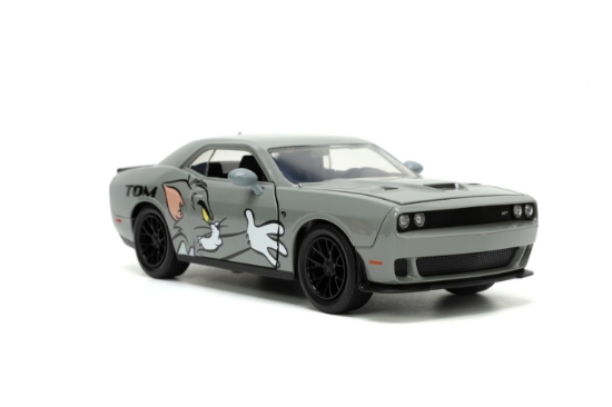 Imagine Jada mașină metalică Dodge Challenger Hellcat scară 1 la 24 și figurină Jerry