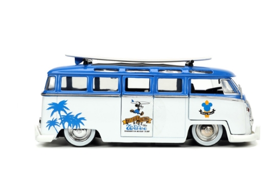Imagine Jada mașină din metal Volkswagen T1 Bus scară 1 la 24 și figurină Mickey Mouse