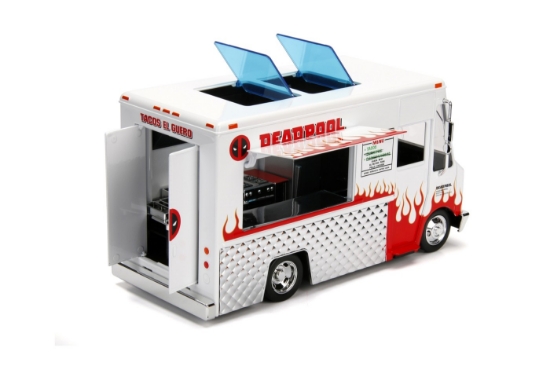 Imagine Jada Marvel set camionul de mâncare scară 1:24 și figurină metalică Deadpool