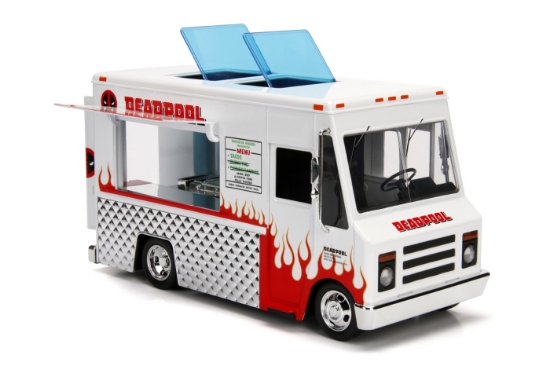 Imagine Jada Marvel set camionul de mâncare scară 1:24 și figurină metalică Deadpool