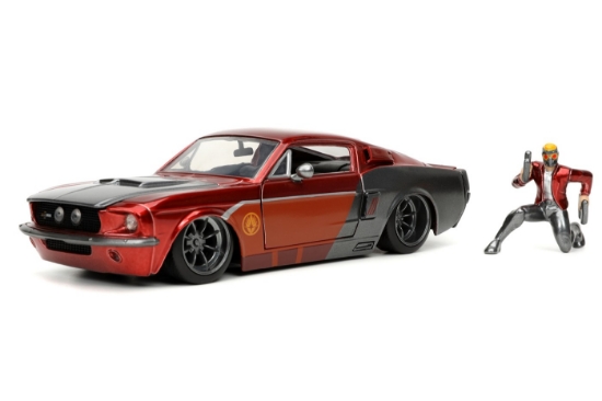 Imagine Jada Marvel Ford Mustang 1967 scară 1:24 – cu Star-Lord la volan!
