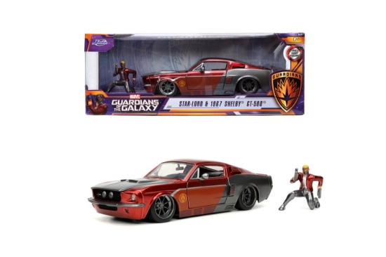 Imagine Jada Marvel Ford Mustang 1967 scară 1:24 – cu Star-Lord la volan!
