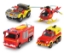 Imagine Pompierul Sam set 4 vehicule din metal cu elicopter scara 1:64
