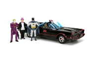 Imagine JADA BATMAN SET MASINUTA METALICA BATMOBILE  1:24 SI 4 FIGURINE